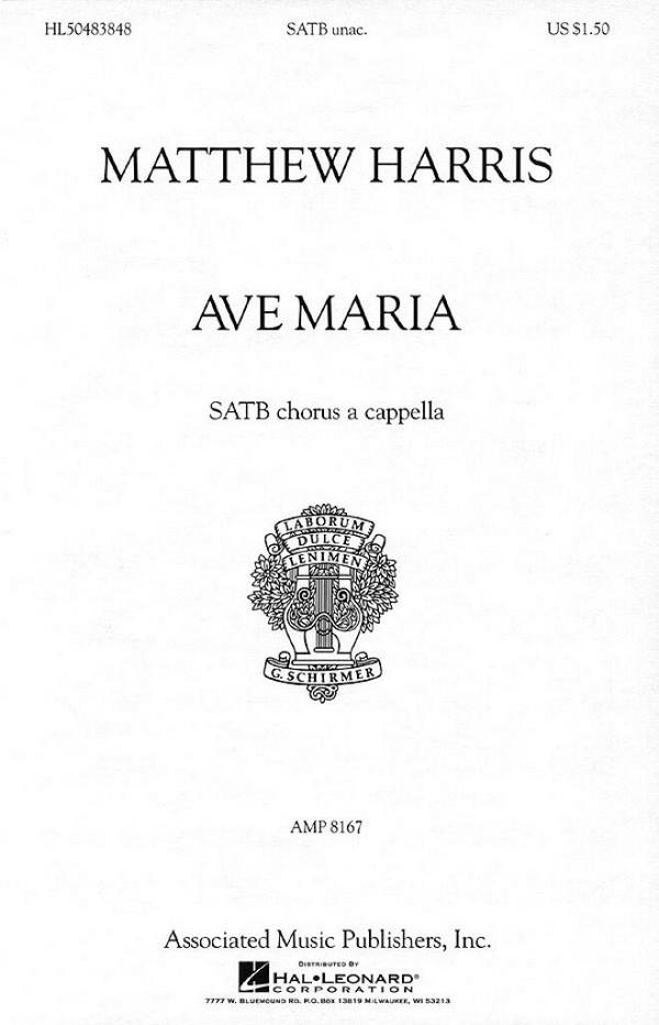 Matthew Harris, Ave Maria&nbsp;&nbsp;SATB a Cappella&nbsp;&nbsp;Chorpartitur