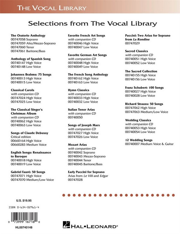 Anthology of Spanish Song&nbsp;&nbsp;for low voice and piano&nbsp;&nbsp; 