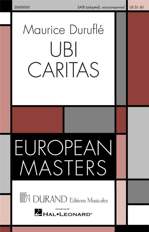 Ubi Caritas op.10,1  for mixed choir and piano  Chorpartitur