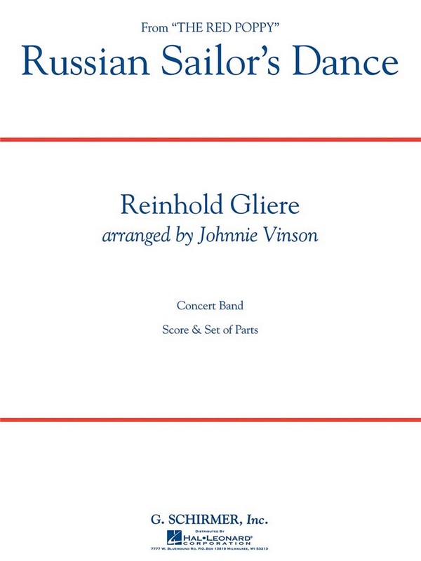 Reinhold Glière, Russian Sailor's Dance&nbsp;&nbsp;Concert Band&nbsp;&nbsp;Partitur + Stimmen