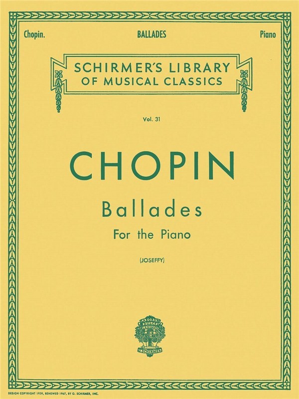 Frédéric Chopin, Ballades&nbsp;&nbsp;Klavier&nbsp;&nbsp;Buch