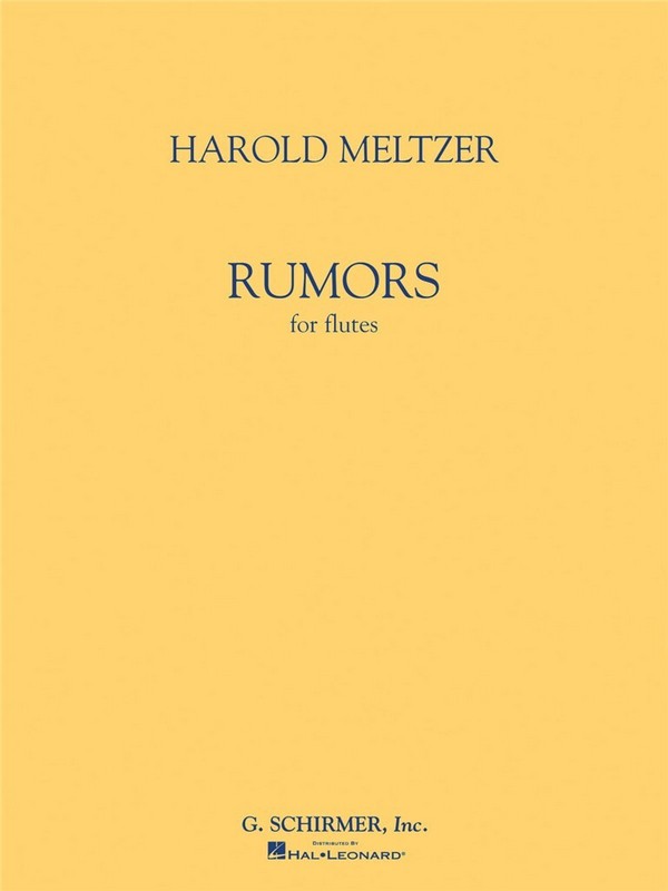Harold Meltzer, Harold Meltzer - Rumors&nbsp;&nbsp;Flute&nbsp;&nbsp;Buch