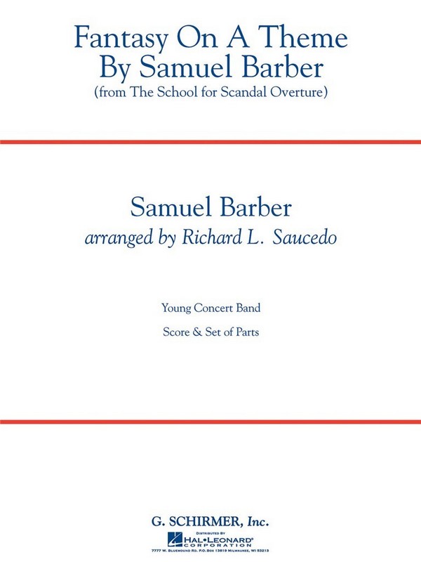 Samuel Barber, Fantasy on a Theme by Samuel Barber&nbsp;&nbsp;Concert Band&nbsp;&nbsp;Partitur + Stimmen