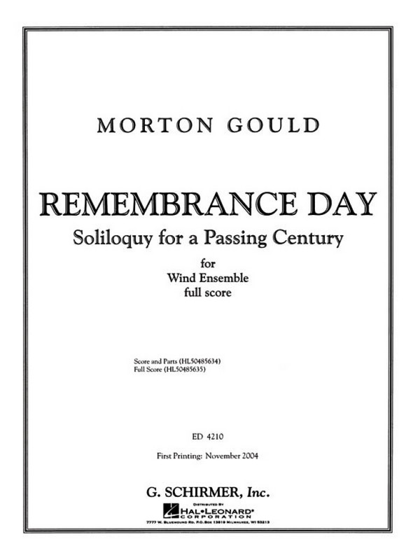 Remembrance Day&nbsp;&nbsp;Concert Band&nbsp;&nbsp;Partitur
