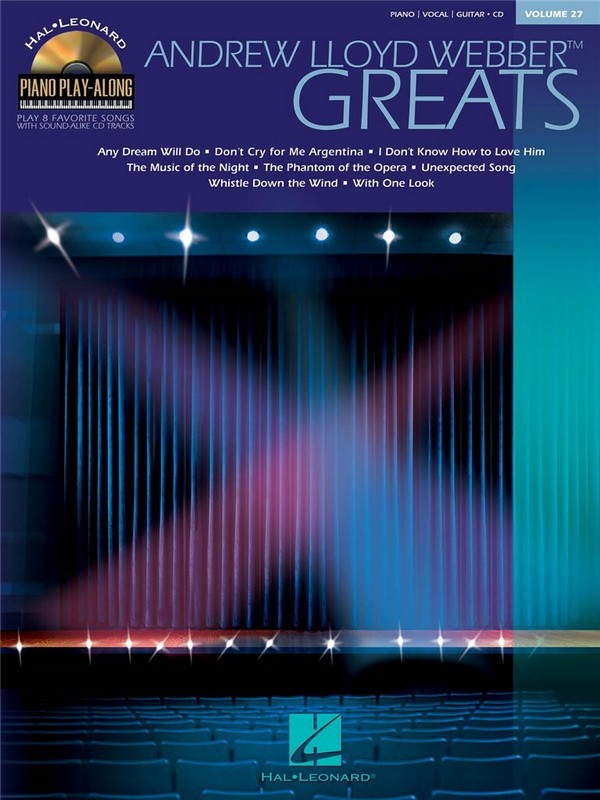 Andrew Lloyd Webber Greats (+CD):&nbsp;&nbsp;piano playalong vol.27&nbsp;&nbsp;songbook for piano/vocal/guitar