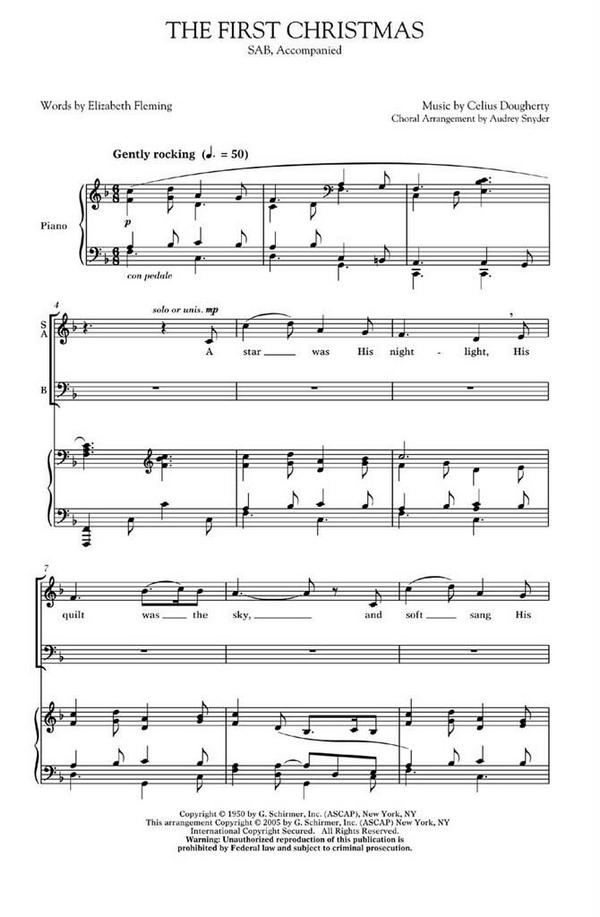 Celius Dougherty, The First Christmas&nbsp;&nbsp;SAB&nbsp;&nbsp;Chorpartitur