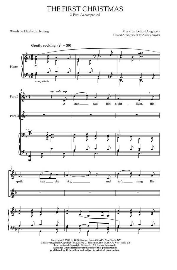 Celius Dougherty, The First Christmas&nbsp;&nbsp;2-Part Choir and Piano&nbsp;&nbsp;Chorpartitur