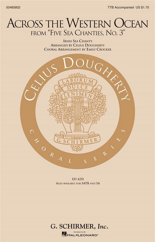 Irish Sea Chanty, Across The Western Ocean&nbsp;&nbsp;TTB&nbsp;&nbsp;Chorpartitur