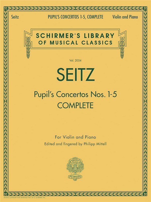 Pupil's Concertos nos.1-5 complete  for violin and piano  