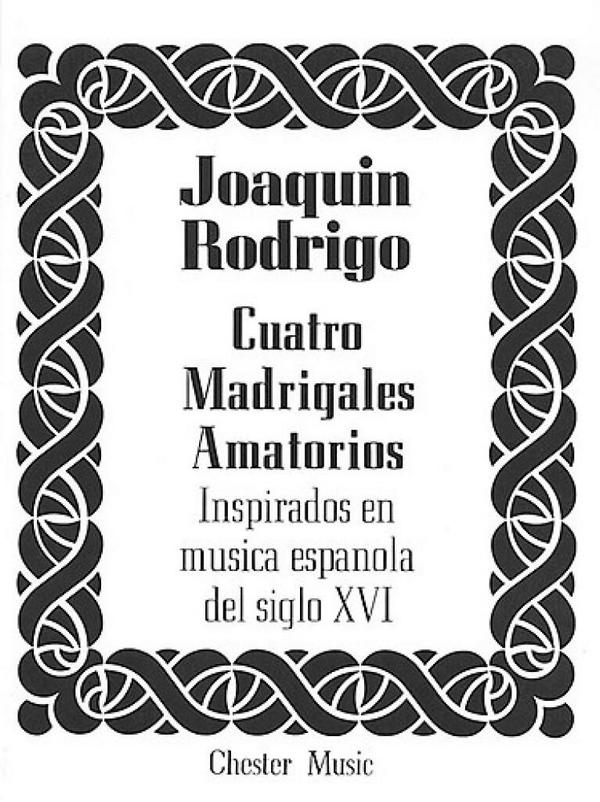 4 Madrigales amatorios for medium  voice and piano  