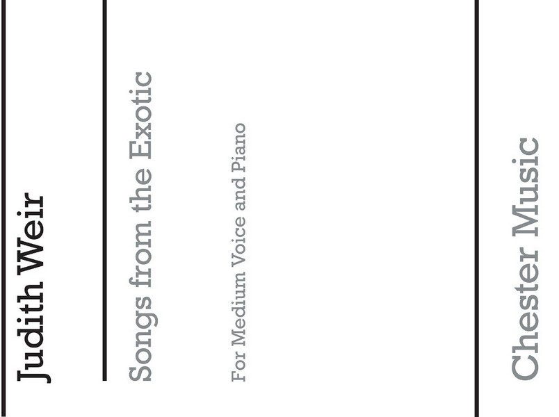 Judith Weir: Songs From The Exotic&nbsp;&nbsp;Low Voice, Piano Accompaniment&nbsp;&nbsp;Instrumental Work