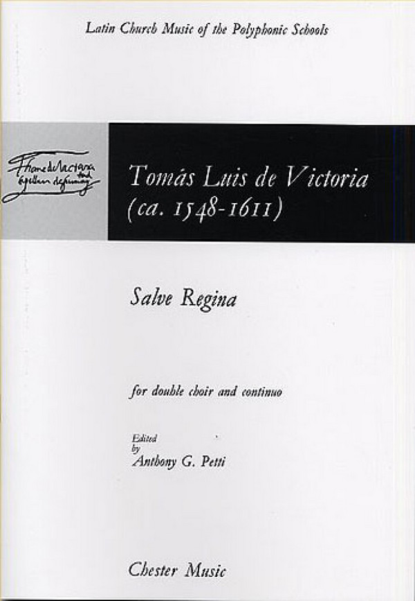Victoria: Salve Regina&nbsp;&nbsp;SATB, SAB&nbsp;&nbsp;Vocal Score