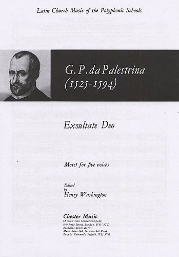 Giovanni Palestrina: Exsultate Deo&nbsp;&nbsp;SATB&nbsp;&nbsp;Vocal Score