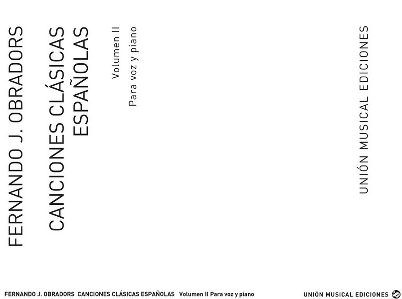 Canciones clasicas espanolas vol.2&nbsp;&nbsp;para canto y piano&nbsp;&nbsp;
