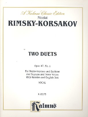 2 Duets op.47  for soprano and tenor (mezzo soprano and baritone) and piano  score (en/kyr)