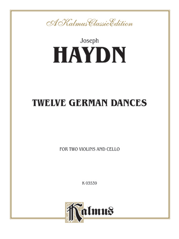 12 German Dances  for 2 violins and cello  score and parts