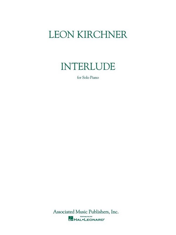 Leon Kirchner, Interlude  Klavier  Buch