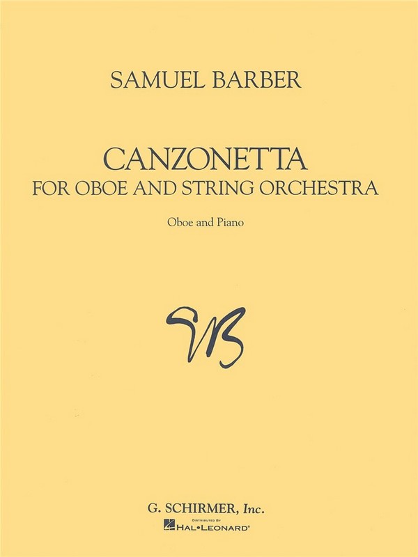 Canzonetta  for oboe and string orchestra  oboe and piano