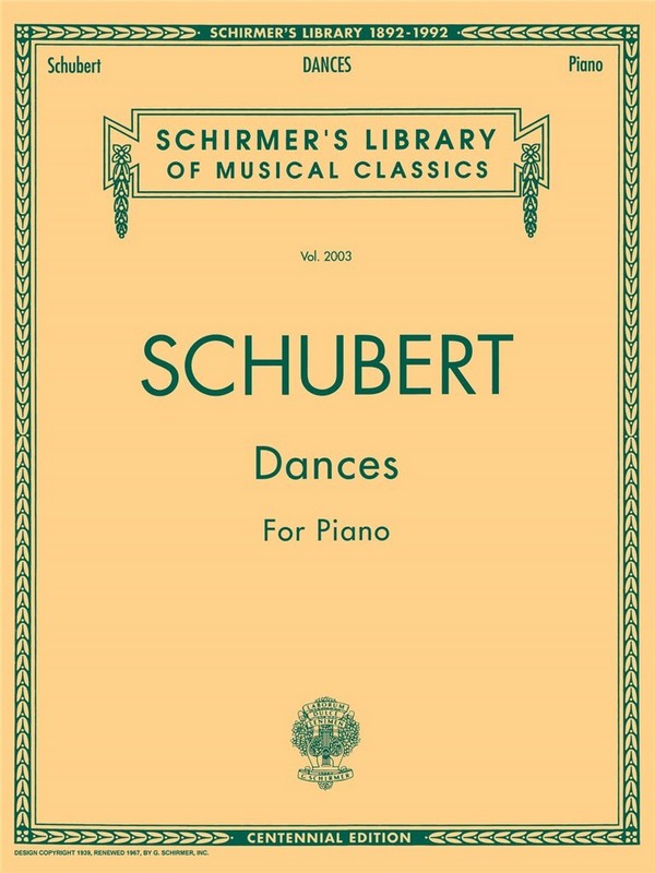 Franz Schubert, Dances For Piano&nbsp;&nbsp;Klavier&nbsp;&nbsp;Buch