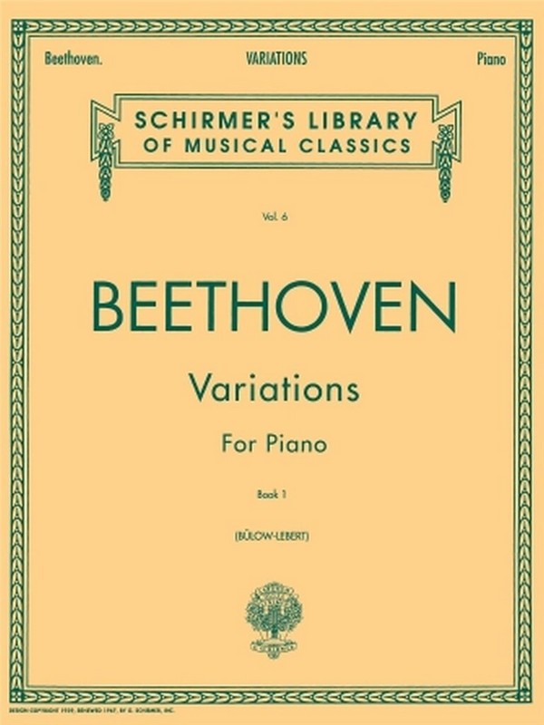 Ludwig van Beethoven, Variations For Piano Book 1&nbsp;&nbsp;Klavier&nbsp;&nbsp;Buch