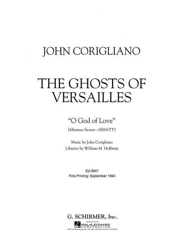 John Corigliano, O God Of Love From 'The Ghosts Of Versailles'&nbsp;&nbsp;SSSATT&nbsp;&nbsp;Chorpartitur