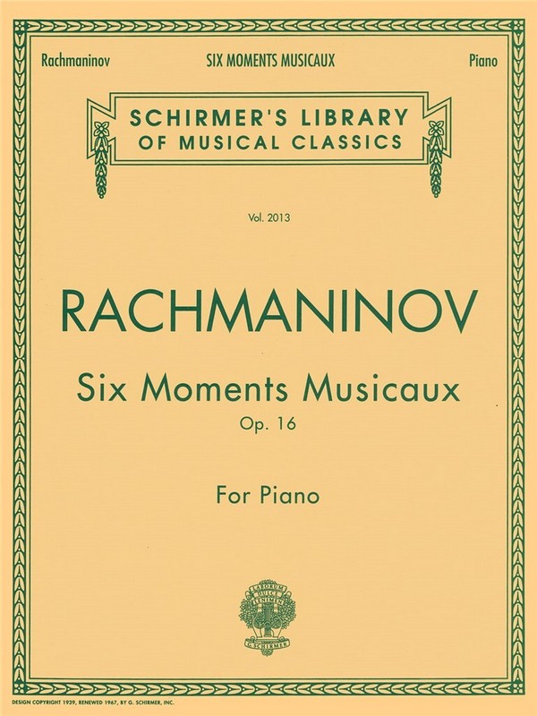 6 Moments Musicaux op.16  for piano  
