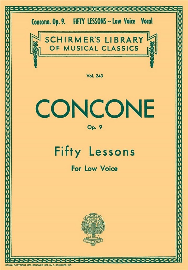 50 Lessons op.9 for low voice  and piano  