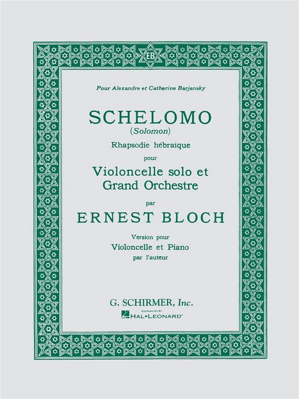 Schelomo for violoncello and  piano  
