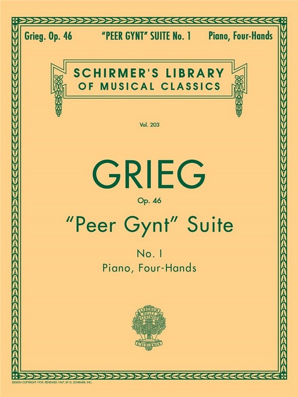 Peer Gynt op.46 Suite Nr.1&nbsp;&nbsp;für Klavier zu 4 Händen&nbsp;&nbsp;Spielpartitur
