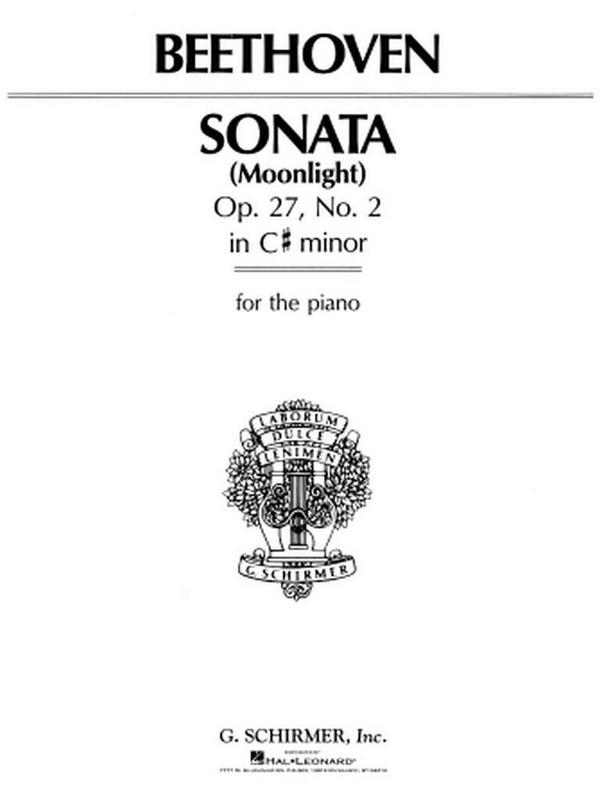 Ludwig van Beethoven, Sonata in C-Sharp Minor, Opus 27, No. 2&nbsp;&nbsp;Klavier&nbsp;&nbsp;Buch