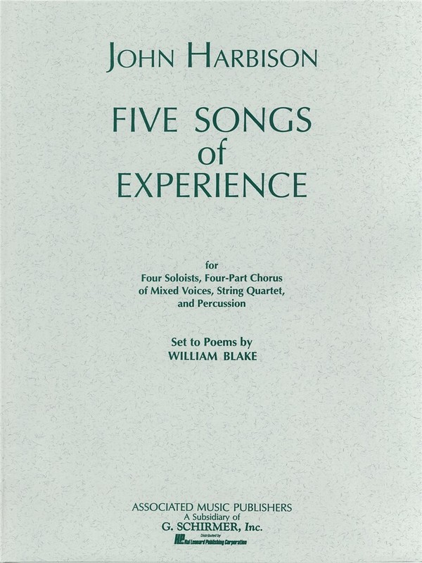 John Harbison, Five Songs of Experience  SATB  Chorpartitur
