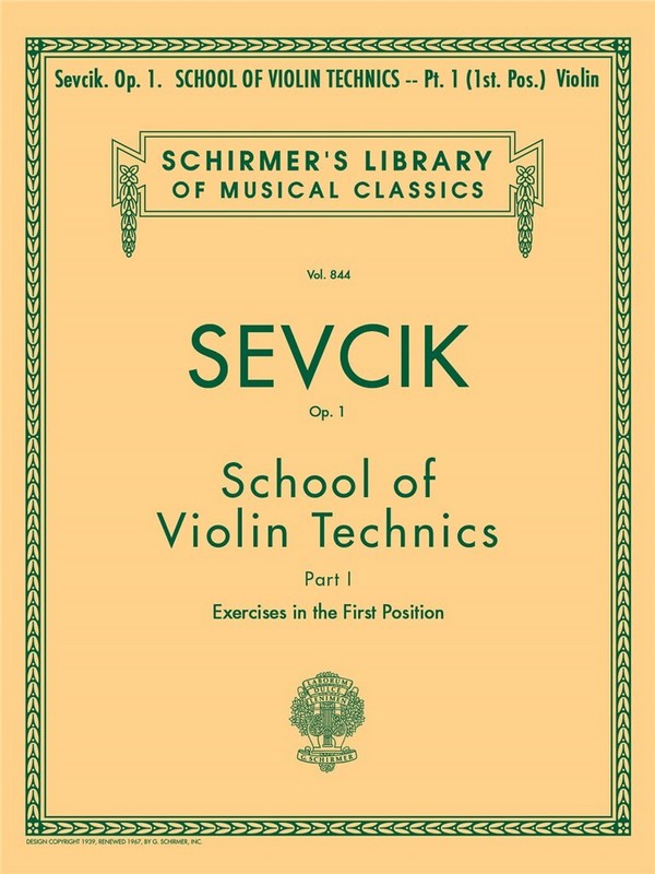 School of Violin Technics, op.1 vol.1  for violin  