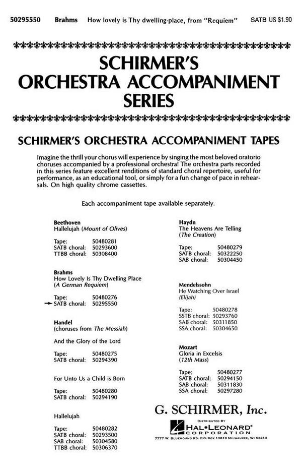 Johannes Brahms, How Lovely Are Thy Dwellings&nbsp;&nbsp;SATB&nbsp;&nbsp;Chorpartitur