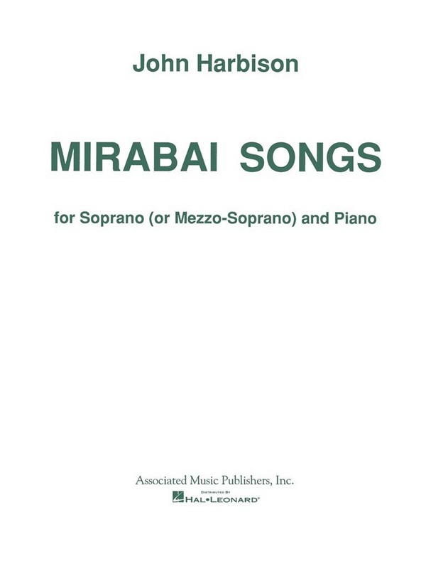 John Harbison, Mirabai Songs  Soprano or Mezzo-Soprano Voice  Buch