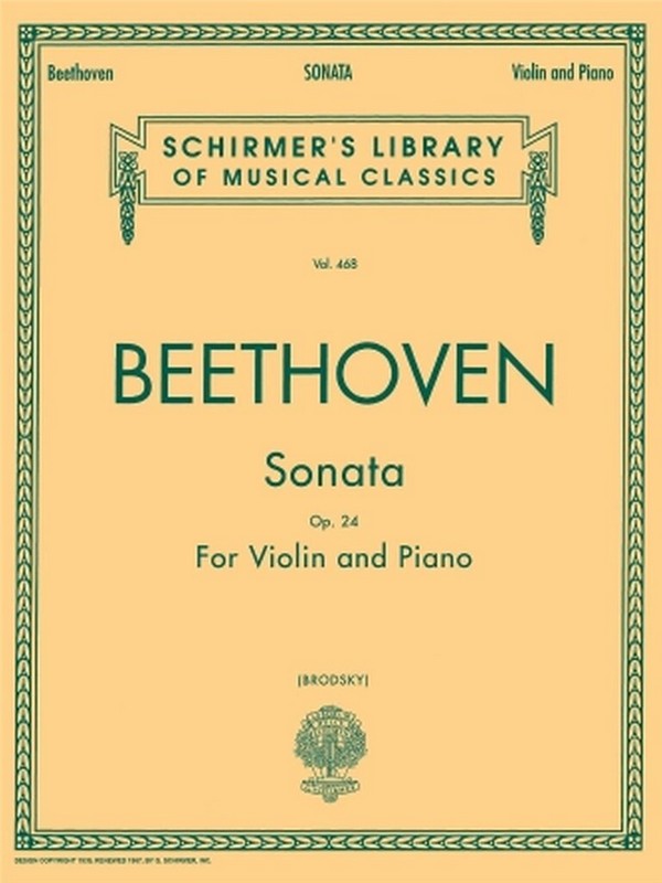Ludwig van Beethoven, Sonata in F Major, Op. 24&nbsp;&nbsp;Violine und Klavier&nbsp;&nbsp;Buch