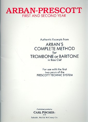 Authentic Excerpts from Arban's  complete Method for trombone or  baritone in bass clef