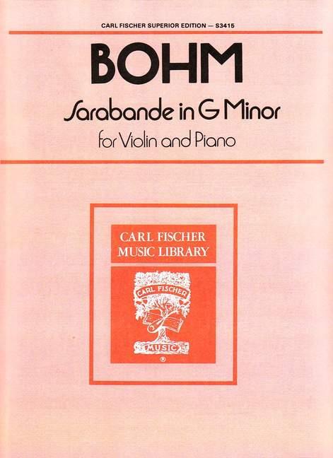 Sarabande g minor  for violin and piano  