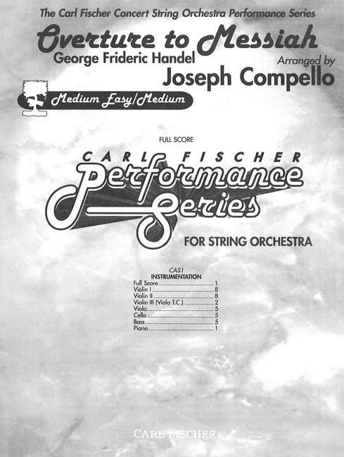 George Frideric Handel Overture To Messiah&nbsp;&nbsp;Streichorchester&nbsp;&nbsp;Partitur