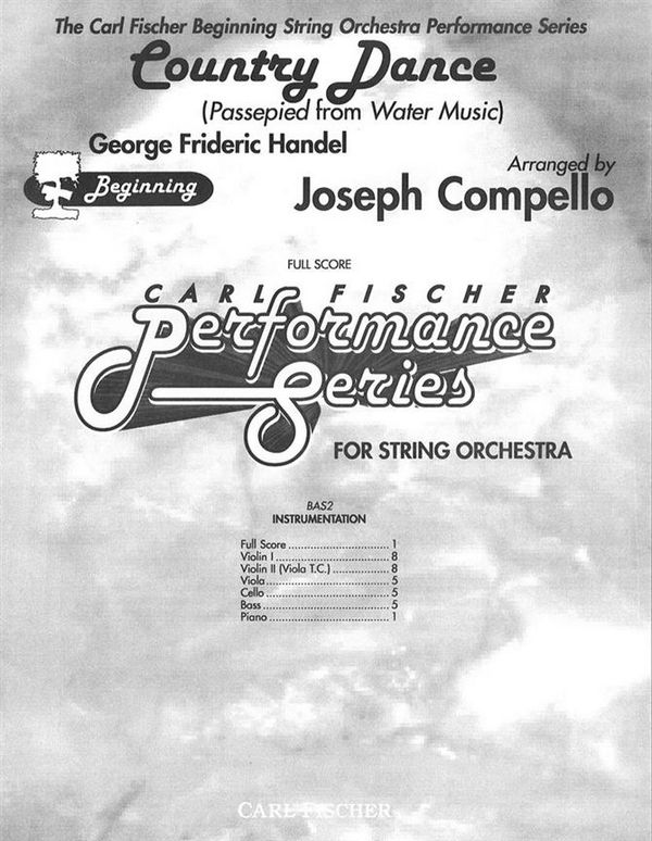George Frideric Handel Country Dance&nbsp;&nbsp;Streichorchester&nbsp;&nbsp;Partitur