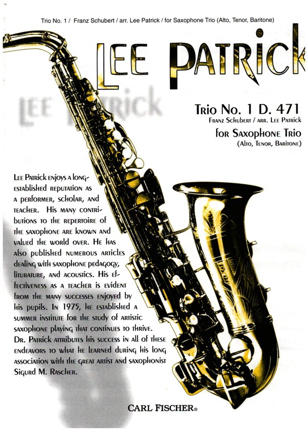 Trio No.1 D471&nbsp;&nbsp;für 3 Saxophone (ATBar)&nbsp;&nbsp;Spielpartitur und Stimmen