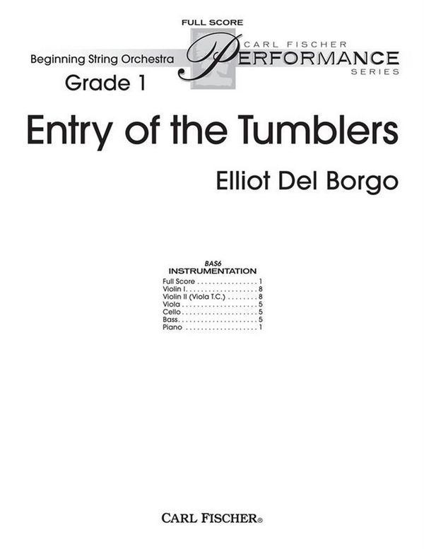 Elliot del Borgo Entry Of The Tumblers&nbsp;&nbsp;Streichorchester&nbsp;&nbsp;Partitur