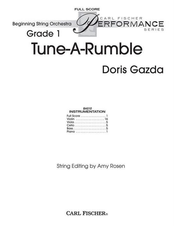 Doris Gazda Tune-A-Rumble&nbsp;&nbsp;Streichorchester&nbsp;&nbsp;Partitur