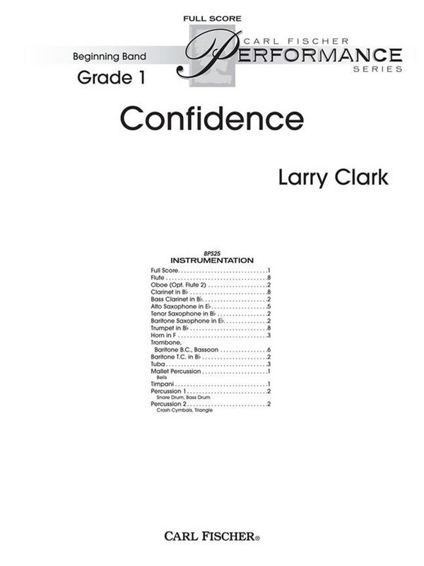 Larry Clark Confidence&nbsp;&nbsp;Blasorchester&nbsp;&nbsp;Partitur