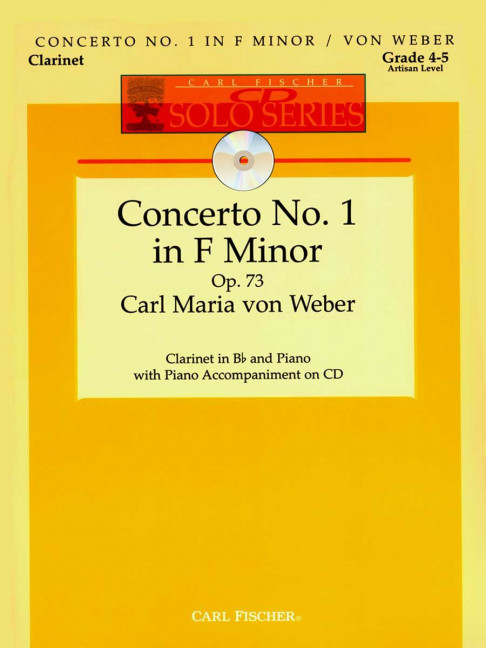Carl Von Weber Concerto No. 1 in F Minor&nbsp;&nbsp;Klarinette und Klavier&nbsp;&nbsp;Studienpartitur + CD