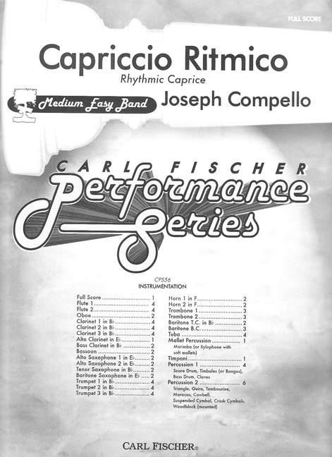 Joseph Compello Capriccio Ritmico&nbsp;&nbsp;Blasorchester&nbsp;&nbsp;Partitur