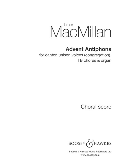 Advent Antiphons  für Kantor, Gemeinde (unisono), Männerchor (TB) und Orgel  Orgelauszug