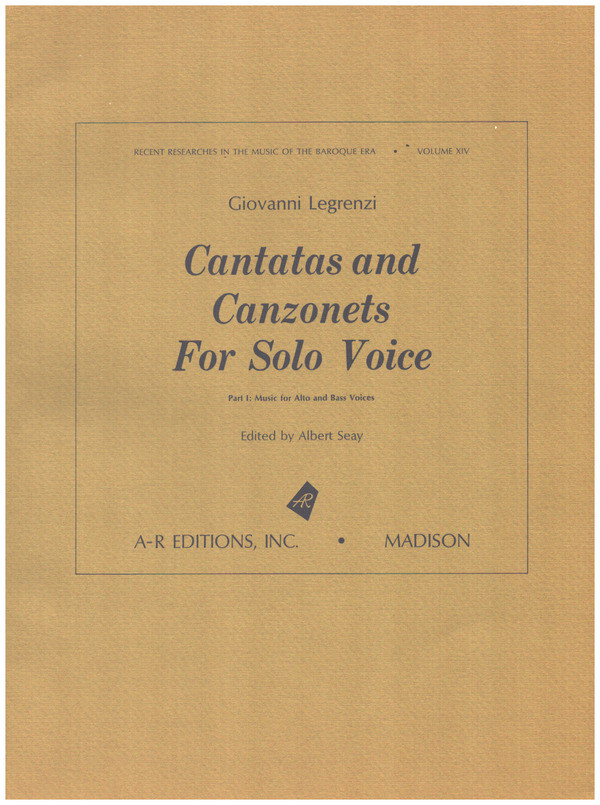 Cantatas and Canzonets for solo voice vol.1   for alto and bass voices  