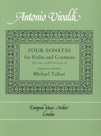4 Sonatas op.5,1-op.5,4  for violin and bc  