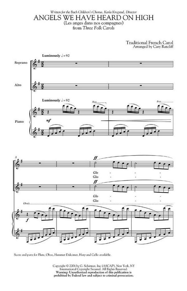 Angels We Have Heard On High  SA  Chorpartitur