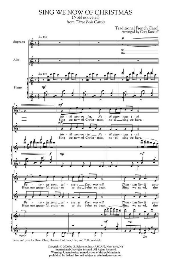 Sing We Now Of Christmas&nbsp;&nbsp;SATB&nbsp;&nbsp;Chorpartitur
